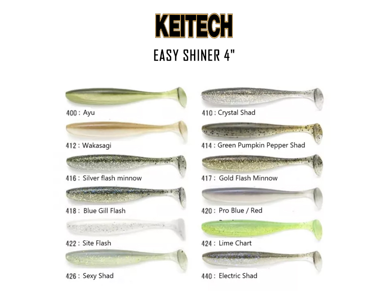Keitech Easy Shiner 4" (Length: 4", Color: #400 Ayu, Pack: 7pcs)