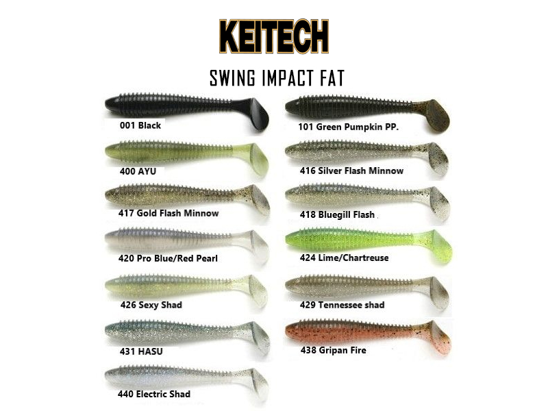 Keitech Impact Fat 4.3 (Length: 4.3", Color: #400 Ayu, Pack: 6pcs)