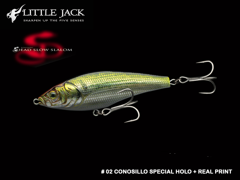 Little Jack Dead Slow Slalom (Length: 85mm, Weight: 15.6gr, Color: # 02 Conosillo Special Holo + Real Print)