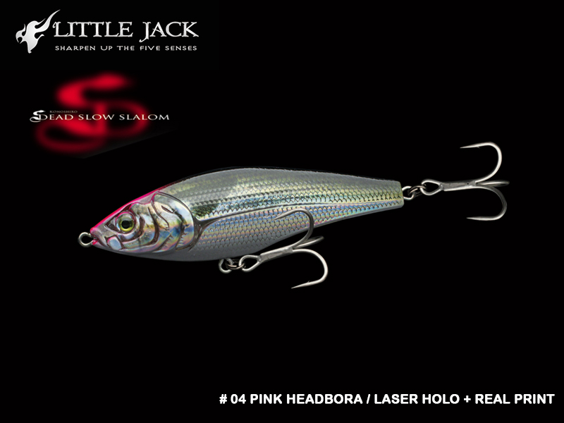 Little Jack Dead Slow Slalom (Length: 85mm, Weight: 15.6gr, Color:# 04 Pink Headbora / Laser Hooe + Real Print)