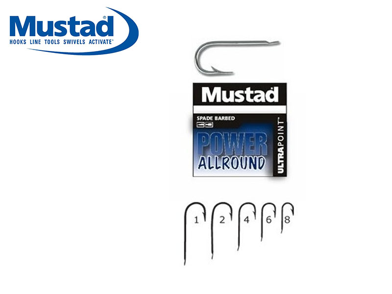 Mustad 1251NPN Power Allround Hooks (Size: 2, Pack: 10)