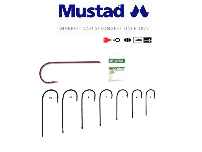 Mustad 32602NPR Aberdeen Match Hooks (Size: 1, Pack: 25)