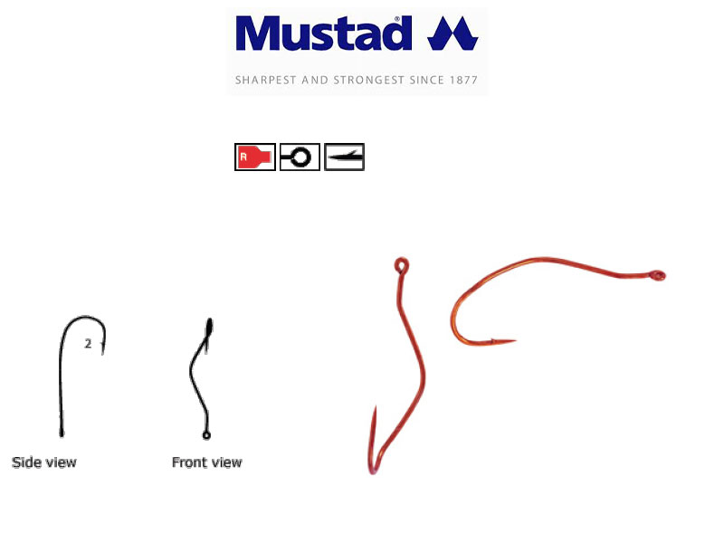 Mustad 33862NP-RB Ultra Point Slow Death Hooks (Size: 1, Pack: 10)