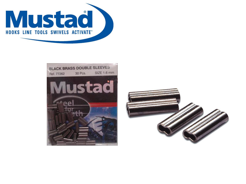 Mustad Black Brass Sleeve Doubles (⌀: 1.9mm, Length: 5mm, 20pcs)