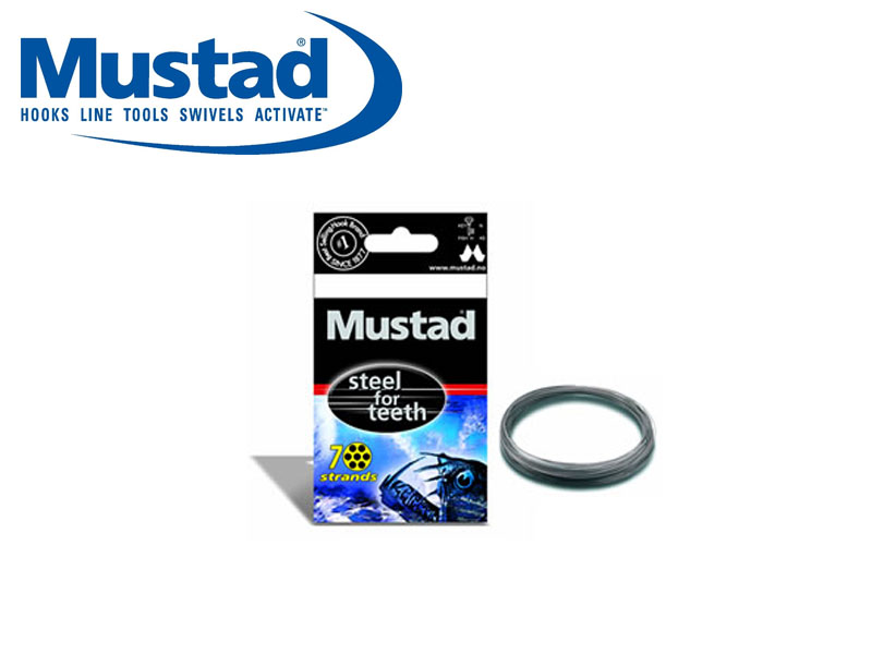 Mustad Steel for Teeth (Size: 200, BS lbs: 400, Length: 10m, 1pcs)