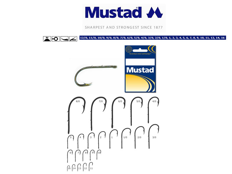 Mustad 92247-NI Baitholder Hooks (Size: 3/0, Pack:7)