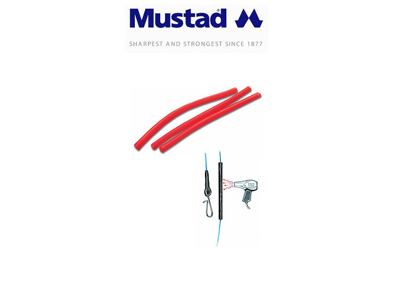 Mustad PVC fluo red tubing (Size: 1mmX8cm, 10pcs)