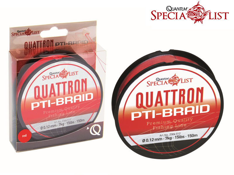 Quantum Quattron PTI Salsa Braid (0.12mm, Length: 150m, Color: Red)