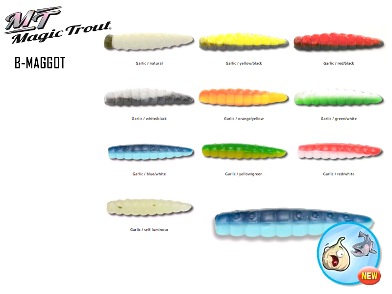Magic Trout B-Maggot (Length: 25mm, Color: Garlic / self-luminous, Pack ...