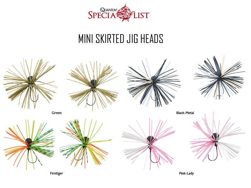 Quantum Mini Skirted Jig Heads (Weight: 10gr, Color: Black-Metal, Hook:1, Pack:2pcs)