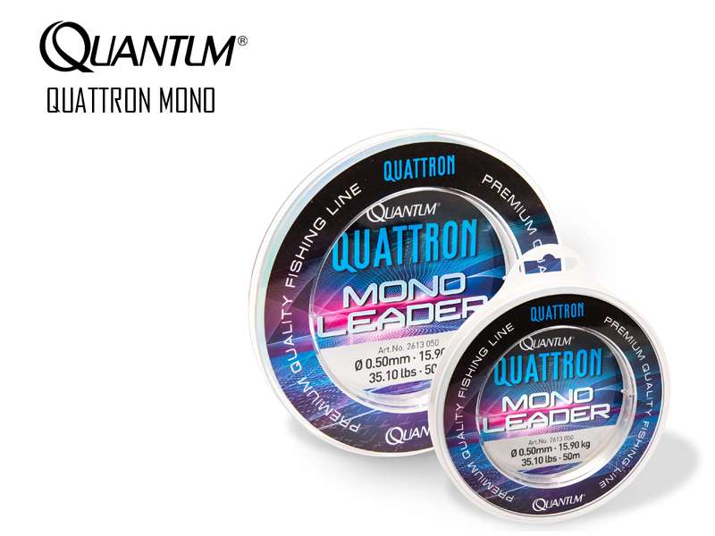 Quantum Quattron Mono leader (Size: 0.50mm, Breaking Strength: 15.90kg, Length: 50mt)