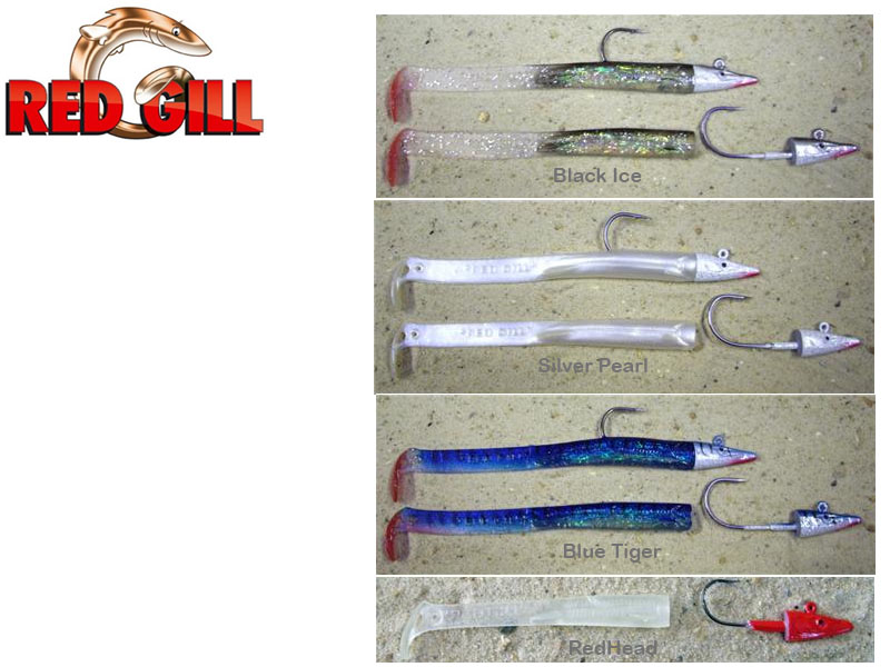 Red Gill V8 Jig ( Length: 13cm, Weight: 11g, Color: Black Ice, Pack: 3 Jig Heads, 5 Bodies)