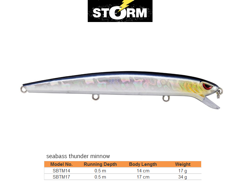 Storm Seabass Thunder Minnow (Length: 14cm, Weight: 17g, Colour: MAC)