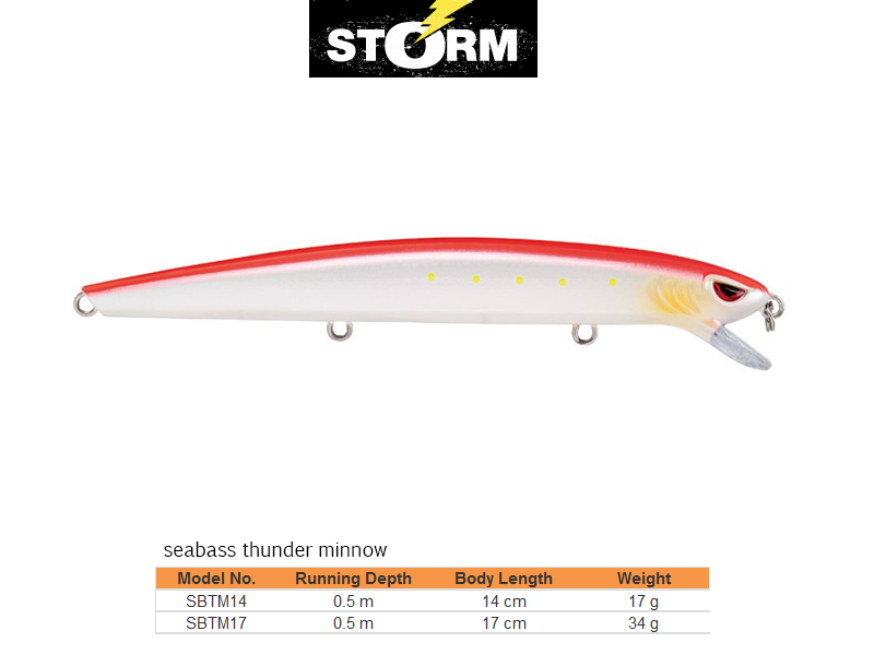 Storm Seabass Thunder Minnow (Length: 14cm, Weight: 17g, Colour: PRD)