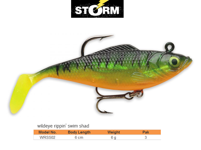 Storm Wildeye Rippin´ Swim Shad (Length: 6cm, Weight: 6g, Pack: 3, Colour: FT)