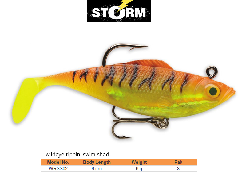 Storm Wildeye Rippin´ Swim Shad (Length: 6cm, Weight: 6g, Pack: 3, Colour: GFR)