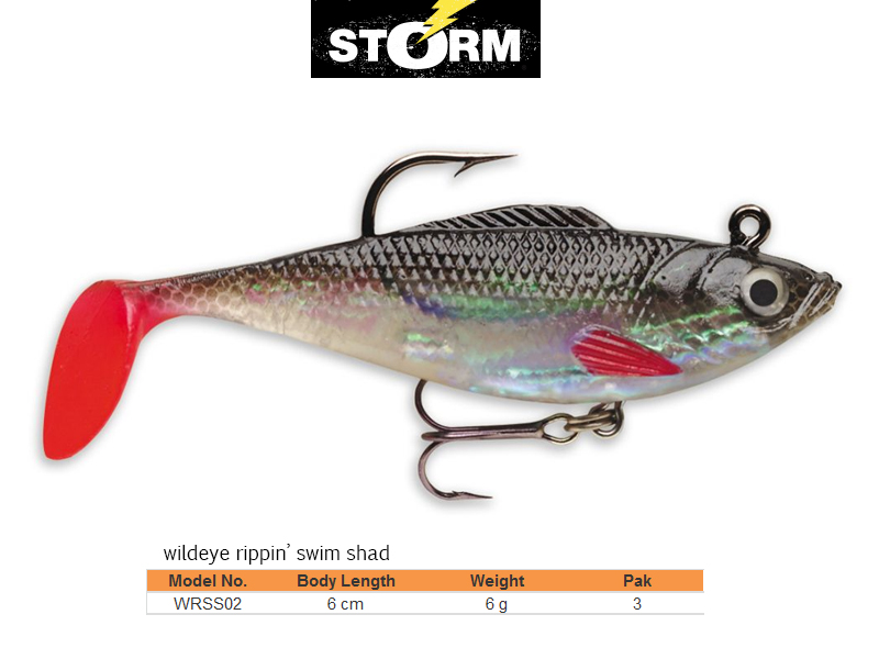 Storm Wildeye Rippin´ Swim Shad (Length: 6cm, Weight: 6g, Pack: 3, Colour: RO)