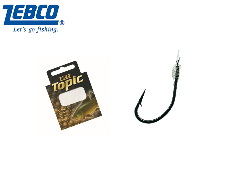 Zebco Topic Tench Hooks (#8, ? Leader(mm): 0.22, Length: 70cm, Pack: 10)