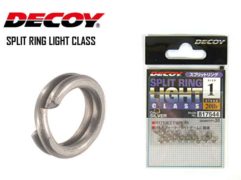 Decoy Split Ring Light Class Silver (Size:#3, Strength:40lb, Pack: 20pcs)