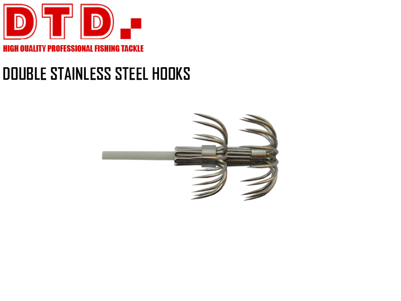 DTD Double Stainless Steel Hooks Squid Jig
