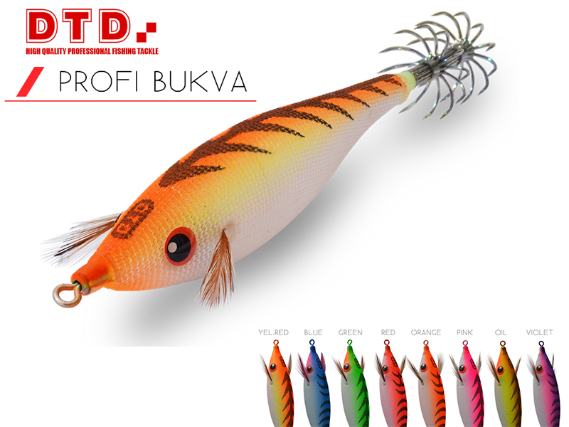 DTD Squid Jig Profi Bukva (Size:3.0, Colour: Yellow Red)