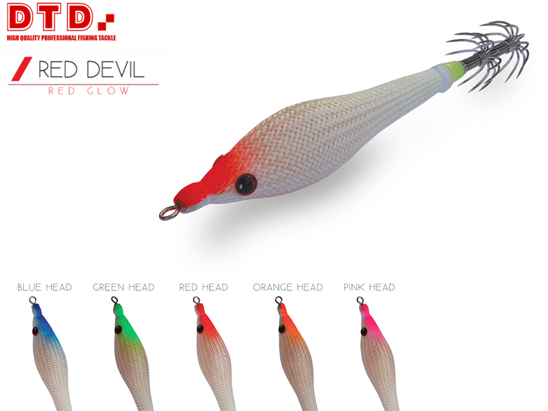 DTD Squid Jif Soft Red Devil (Size: 2.0, Color: Green Head)