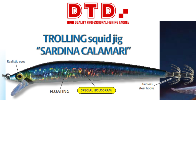 DTD Trolling Squid Jig Sardina Calamari (Length: 100mm, Color: Blue)