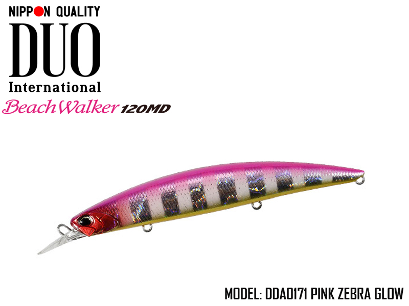 Duo Beach Walker 120 MD (Length: 120mm, Weight: 20g, Model: DDA0171 Pink Zebra Glow)