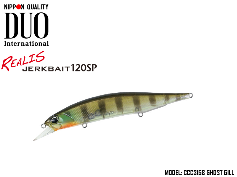 Duo Realis Jerkbait 120SP (Length: 120mm, Weight: 18gr, Color: CCC3158 Ghost Gill)
