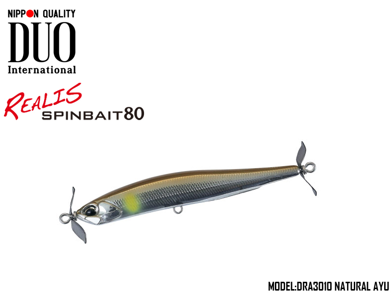 DUO Realis Spinbait 80 (Length: 80mm, Weight: 9.5gr, Color: DRA3010 Natural Ayu) - Click Image to Close