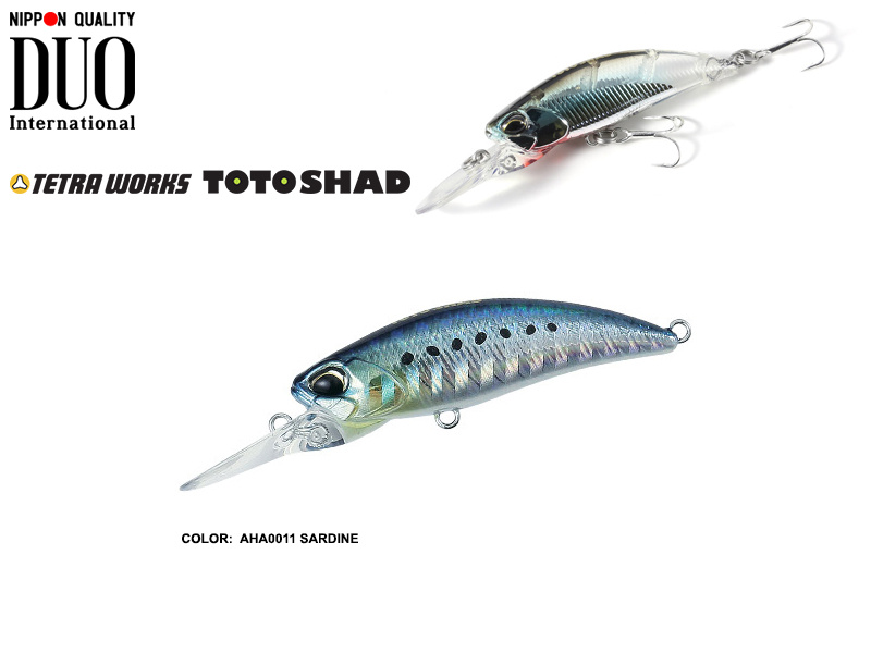 DUO Tetra Works Toto Shad (Length: 48mm, Weight: 4.5gr, Color: AHA0011 Sardine)