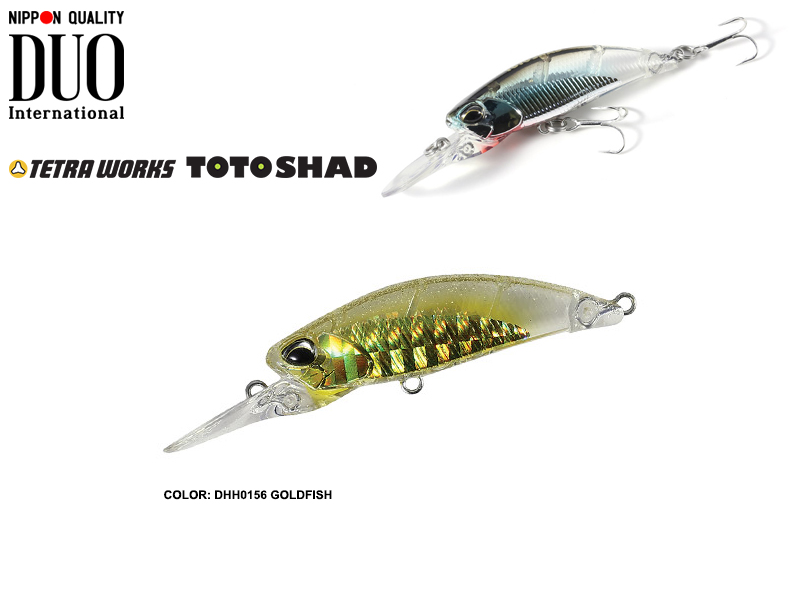 DUO Tetra Works Toto Shad (Length: 48mm, Weight: 4.5gr, Color: DHH0156 Goldfish)