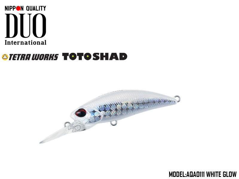 DUO Tetra Works Toto Shad 48S (Length: 48mm, Weight: 4.5gr, Color: AQA0111 White Glow)
