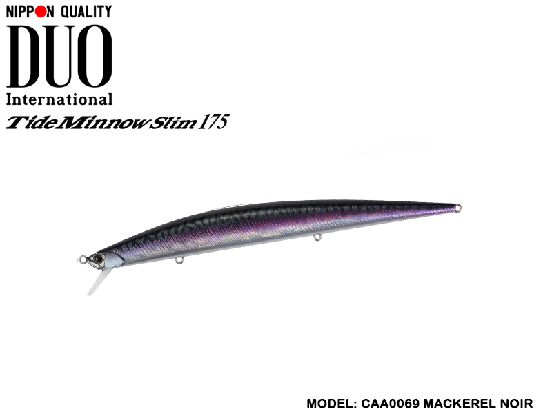 DUO Tide-Minnow Slim 175 Lures (Length: 175mm, Weight: 27g, Color: CAA0069 Mackerel Noir)