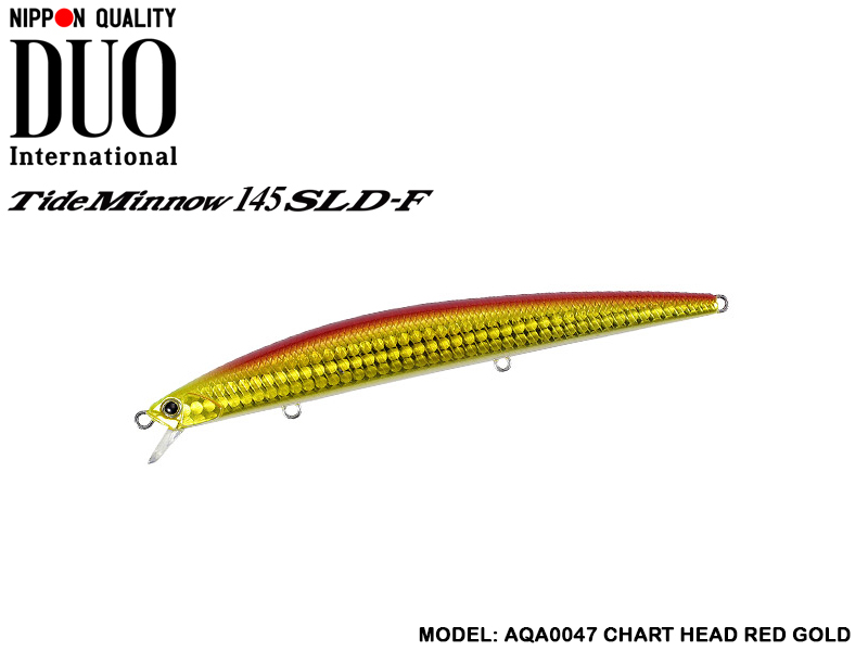 Duo Tide Minnow 145 SLD-F (Length: 145mm, Weight: 20.5gr, Color: AQA0047 Chart Head Red Gold)