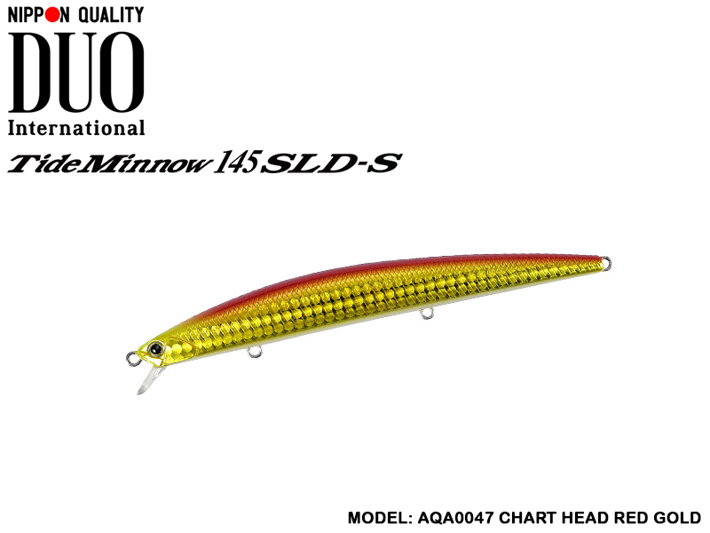 DUO Tide Minnow 145 SLD-S ( Length: 145cm, Weight: 22.5gr, Color: AQA0047 Chart Head Red Gold)