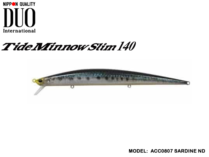 DUO Tide Minnow Slim 140 Lures (Length: 140mm, Weight: 18g, Model: ACC0807 Sardine ND)