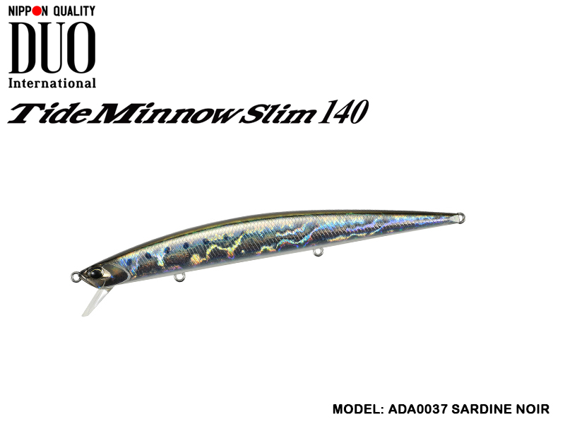 DUO Tide Minnow Slim 140 Lures (Length: 140mm, Weight: 18g, Model: ADA0037 Sardine Noir)