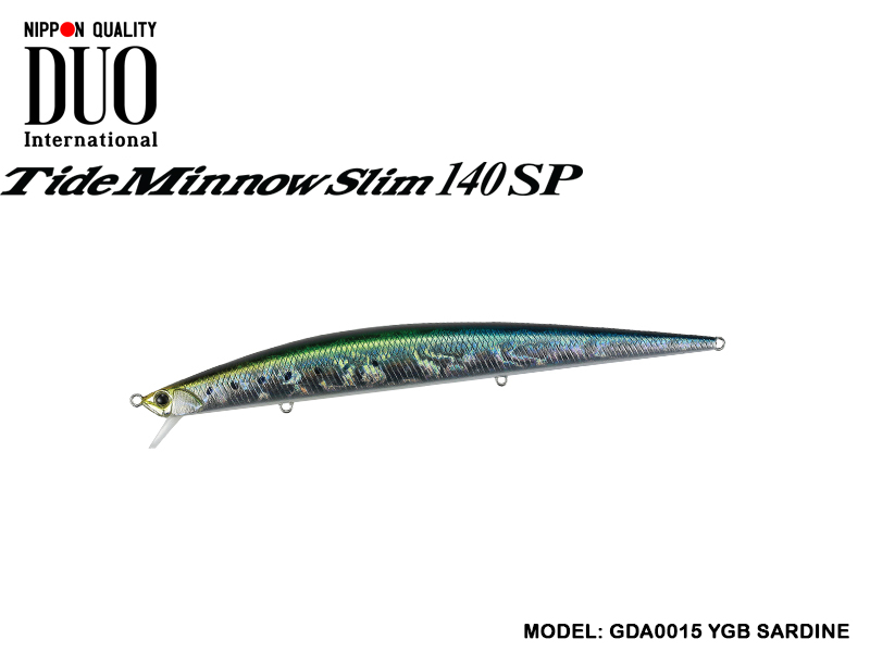 Duo Tide Minnow Slim 140SP (Length: 140mm, Weight: 18.6gr, Color: GDA0015 YGB Sardine)