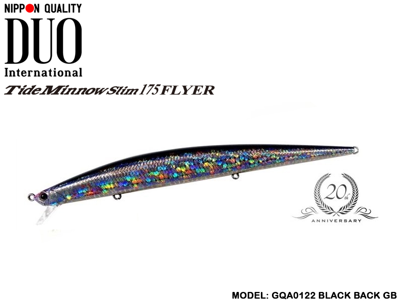DUO Tide-Minnow Slim 175 Flyer (Length: 175mm, Weight: 29g, Color: GQA0122 Black Back GB)
