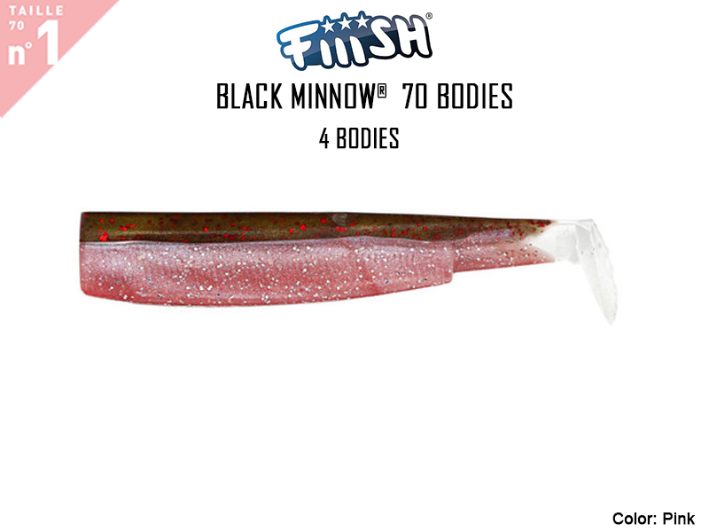 FIIISH Black Minnow 70 Bodies - 4 Bodies Pack ( Color: Pink, Pack: 4pcs)