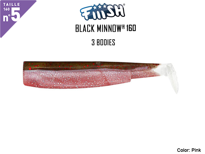 FIIISH Black Minnow 160 Bodies - 3 Bodies Pack ( Color: Pink, Pack: 3pcs)
