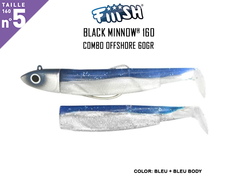 FIIISH Black Minnow 160 - Combo Offshore (Weight: 60gr, Color: Bleu + Bleu Body)