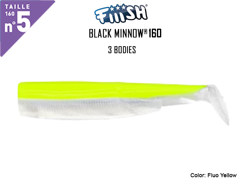 FIIISH Black Minnow 160 Bodies - 3 Bodies Pack ( Color: Orange/Yellow, Pack: 3pcs)