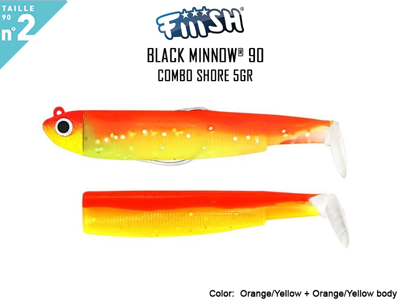 FIIISH Black Minnow 90 - Combo Shore (Weight: 5gr, Color: Orange/Yellow + Orange/Yellow body )