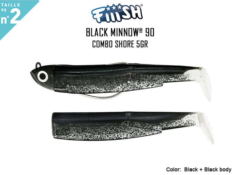 FIIISH Black Minnow 90 - Combo Shore (Weight: 5gr, Color: Black + Black body)