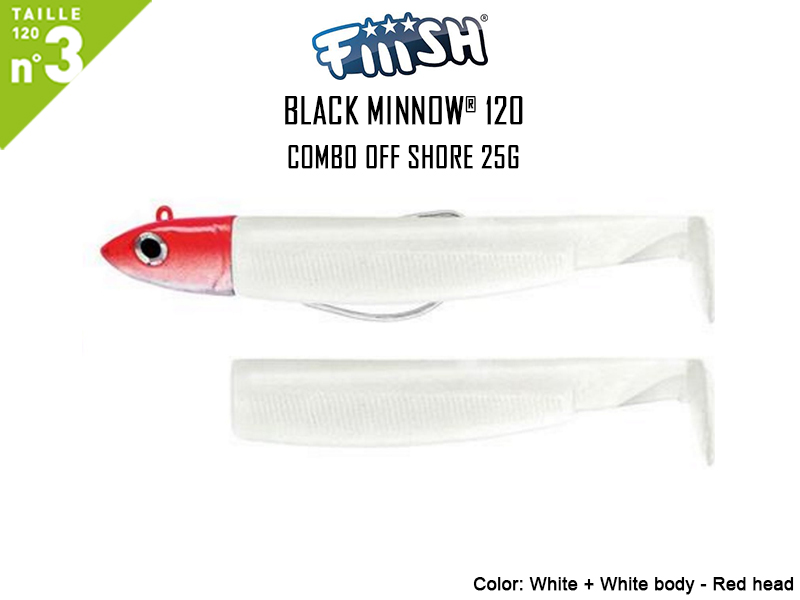 FIIISH Black Minnow 120 - Combo Off Shore (Weight: 25gr, Color: White + White body - Red head)