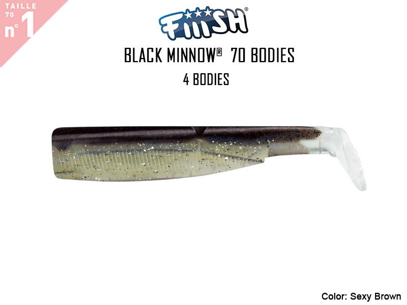 FIIISH Black Minnow 70 Bodies - 4 Bodies Pack ( Color: Sexy Brown, Pack: 4pcs)