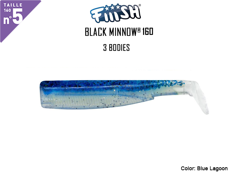 FIIISH Black Minnow 160 Bodies - 3 Bodies Pack ( Color: Blue Lagoon, Pack: 3pcs)