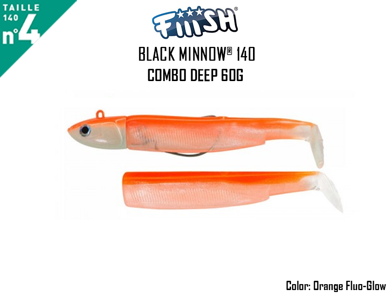 FIIISH Black Minnow 140 - Combo Deep (Weight: 60gr, Color: Orange Fluo + Glow)